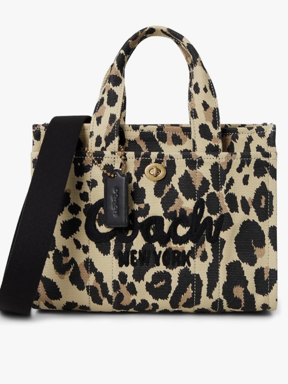 Coach Cargo Tote 26 in natural leopard print canvas nwt